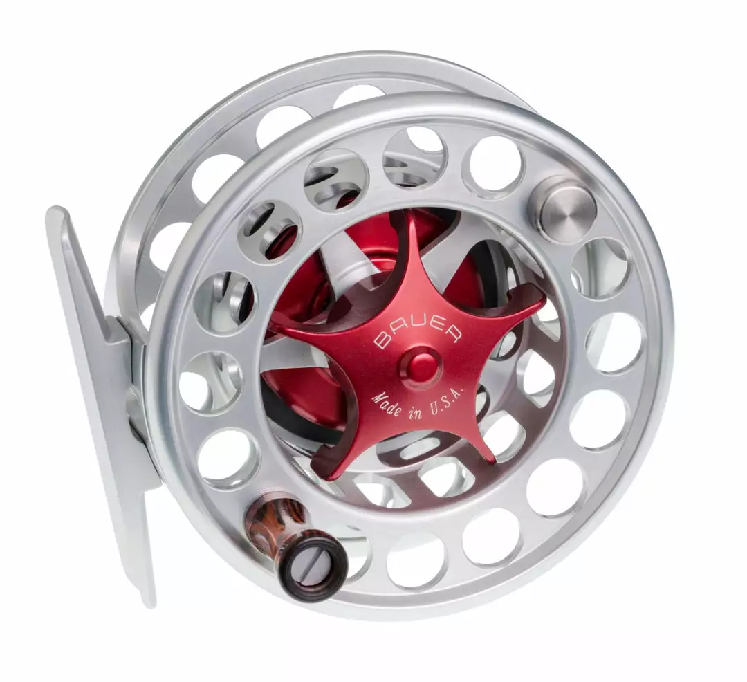 Reels Bauer Sst Fly Reel - Silver/Red - Closeout 8 Reels Bauer Sst Fly Reel - Silver/Red - Closeout